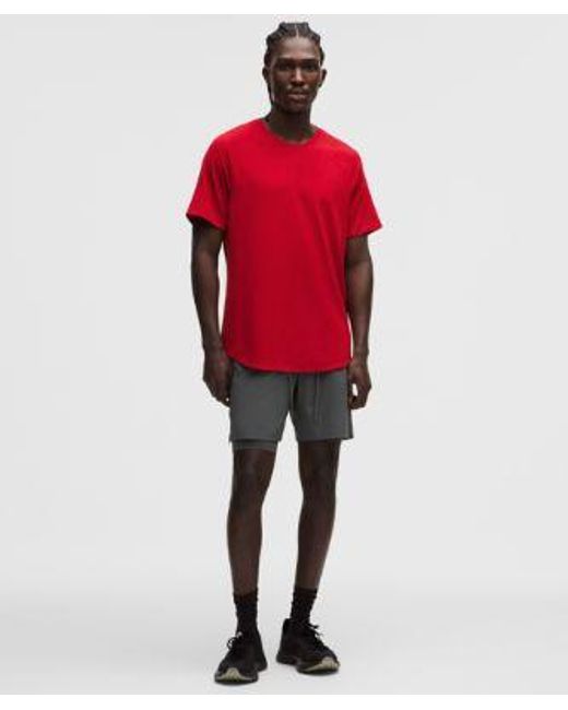 lululemon athletica Red – License To Train Short-Sleeve Shirt – /Neon – Size Large for men