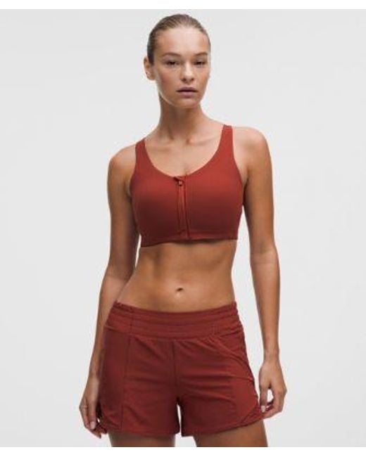 lululemon athletica Red – Energy Zip-Front Sports Bra High-Support, B–G Cups – – Size 10