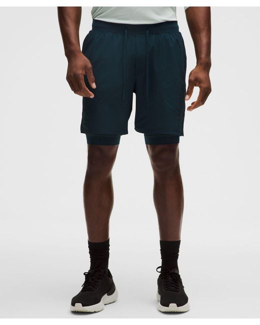 lululemon athletica Gray License To Train Lined Short 7" for men