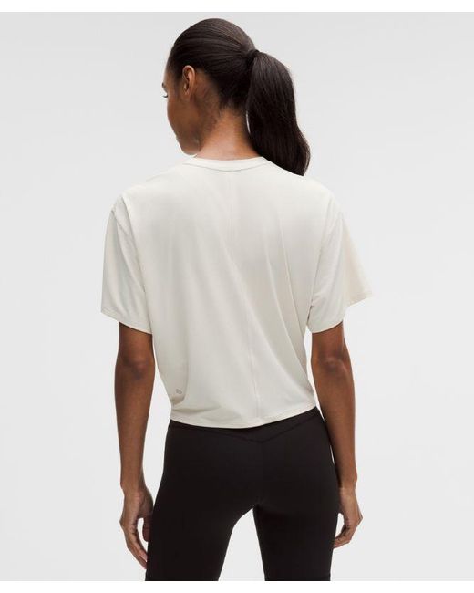 lululemon athletica White – All-Sport Tie-Front Short-Sleeve Shirt – – Size Large