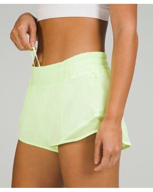 lululemon athletica Yellow Hotty Hot Low-rise Lined Shorts 2.5"