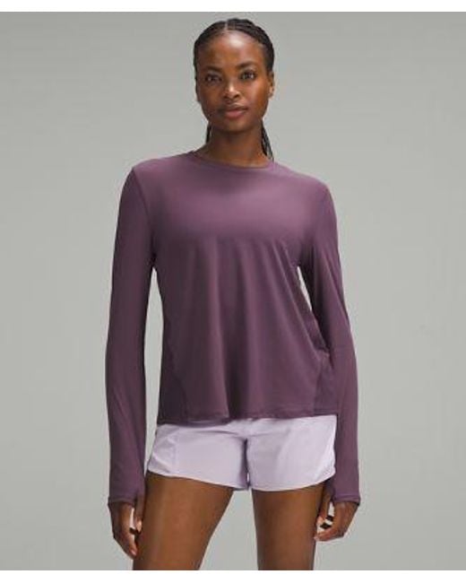 lululemon athletica Purple Mesh Panelled Running Long-sleeve Shirt