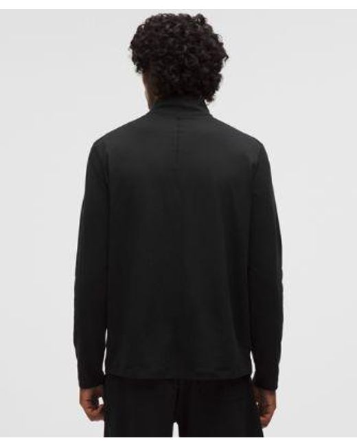 lululemon athletica Black – Soft Jersey Half Zip Long-Sleeve Top – – Size Large for men