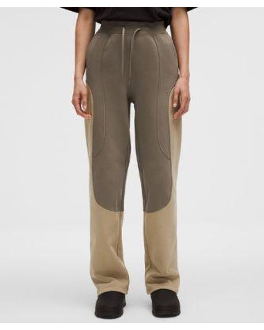 lululemon athletica Natural – Cotton Fleece Mid-Rise Straight-Leg Pants Slnsh Collection – – Size Large