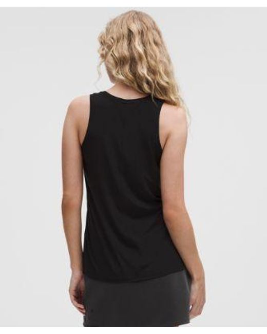 lululemon athletica Black Silkyappeal Side-Slit Tank Top