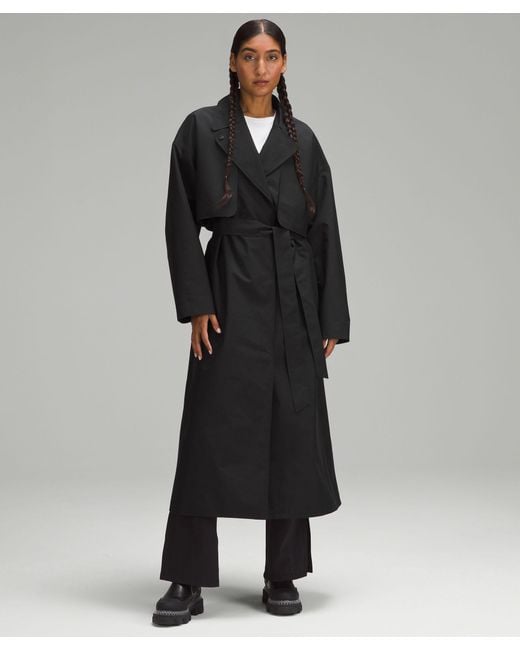 lululemon athletica Black Oversized Tie-waist Trench Coat