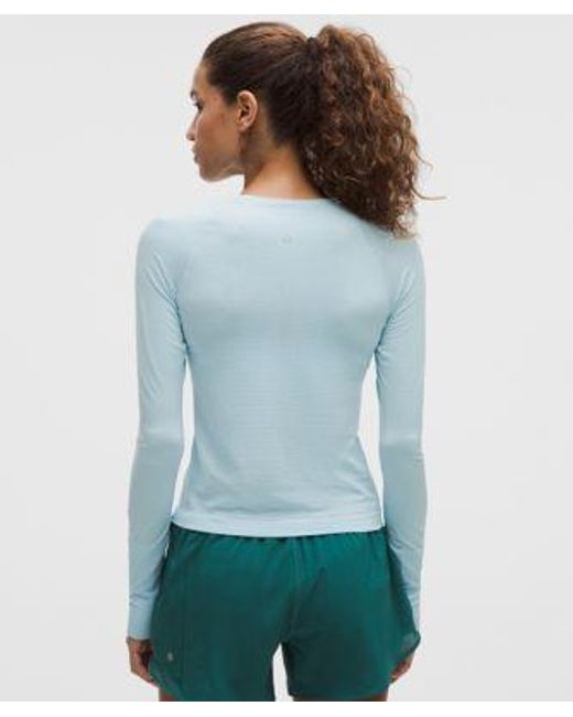 lululemon athletica Blue – Swiftly Tech Long-Sleeve Shirt 2.0 Waist Length – – Size 18