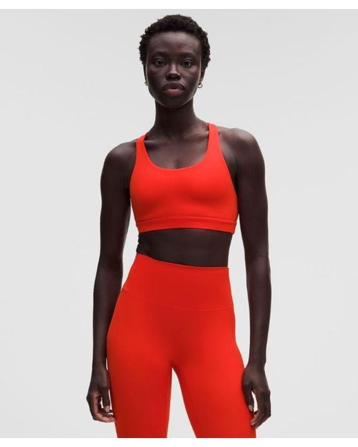 lululemon athletica Red Wunder Train Mesh-Back Bra