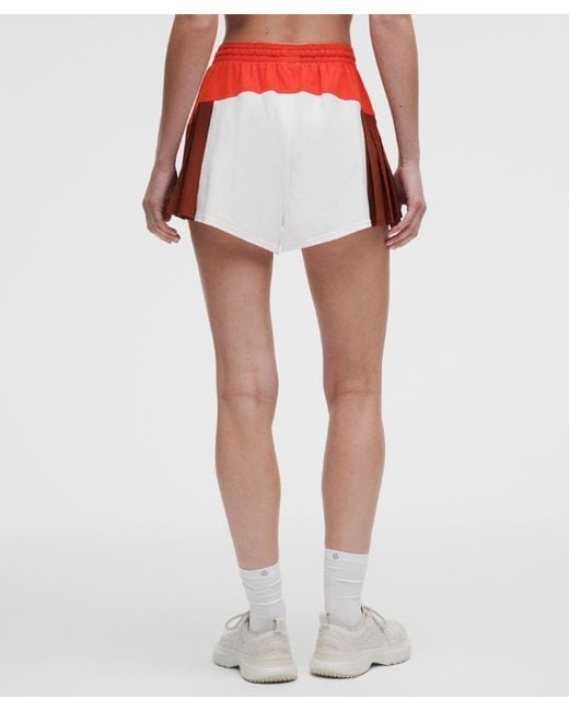 lululemon athletica Red – Court Champ Side-Pleat High-Rise Tennis Shorts – 3" – – Size Large