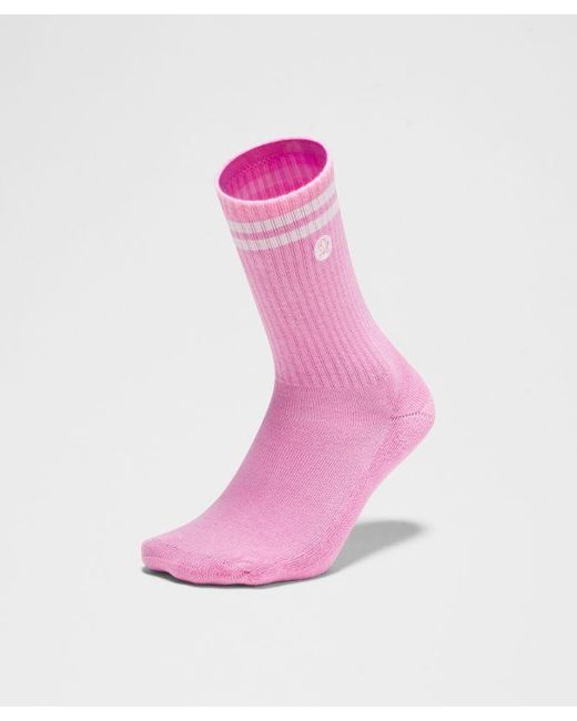 lululemon athletica Pink – Daily Essential Crew Socks Stripe – – Size Large