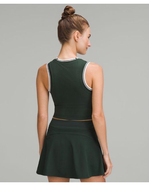 lululemon athletica Green Varsity Scoop-Neck Cropped Tennis Tank Top Medium Support, B/C Cup