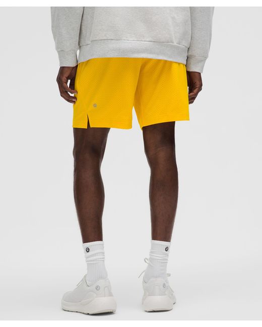 lululemon athletica Yellow Double-Layered Mesh Linerless Short 7" for men