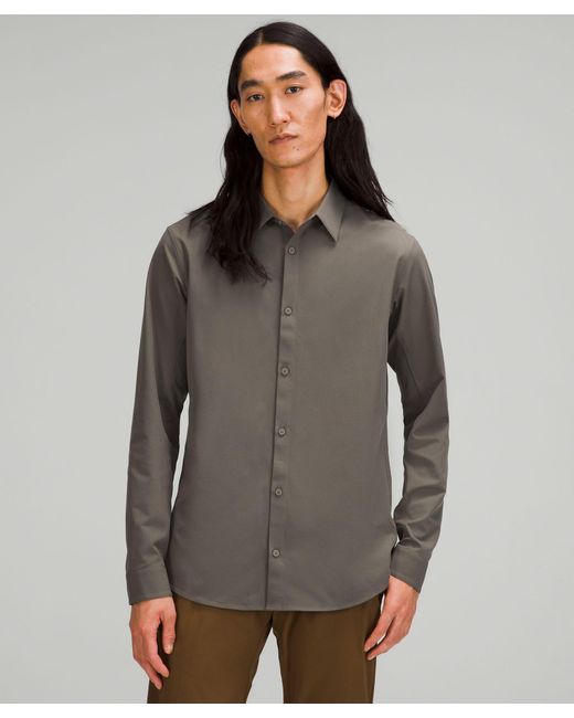 lululemon athletica Gray New Venture Slim-fit Long-sleeve Shirt for men
