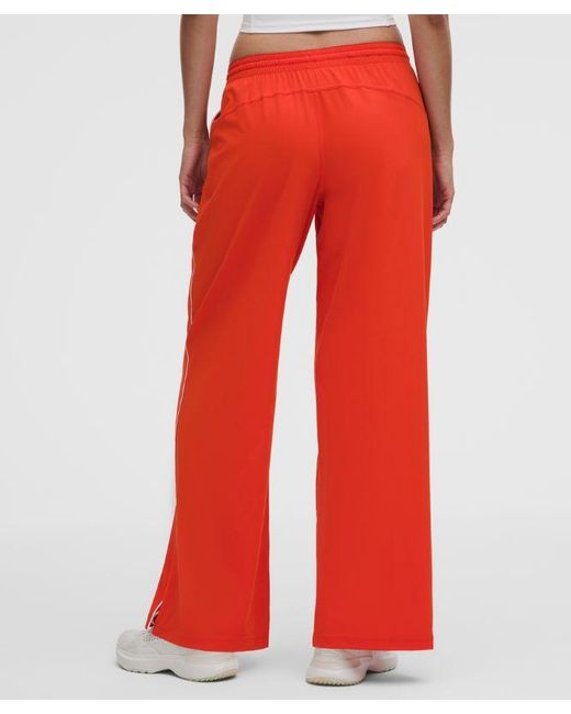 lululemon athletica Red – Court Rival Wide-Leg Track Pants Regular Contrast Drawcord – – Size 4