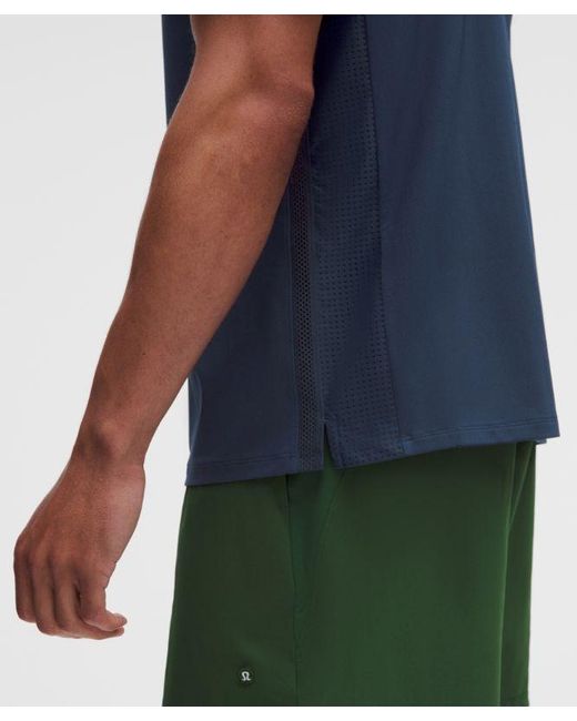 lululemon athletica Blue – Mesh Panelled Tennis Polo Shirt – – Size Large for men