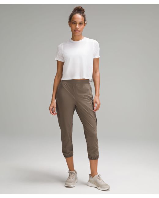 lululemon athletica Adapted State High-rise Cropped Joggers in Brown