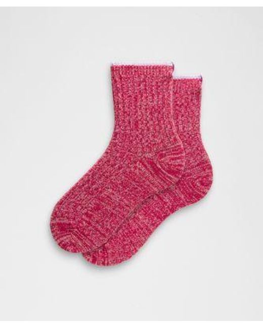 lululemon athletica Pink Quarter-Length Ragg Socks