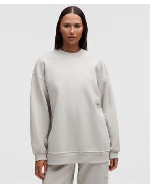 lululemon athletica Gray – Big Cozy Ultra-Oversized Crew Sweatshirt Wordmark – – Size Large