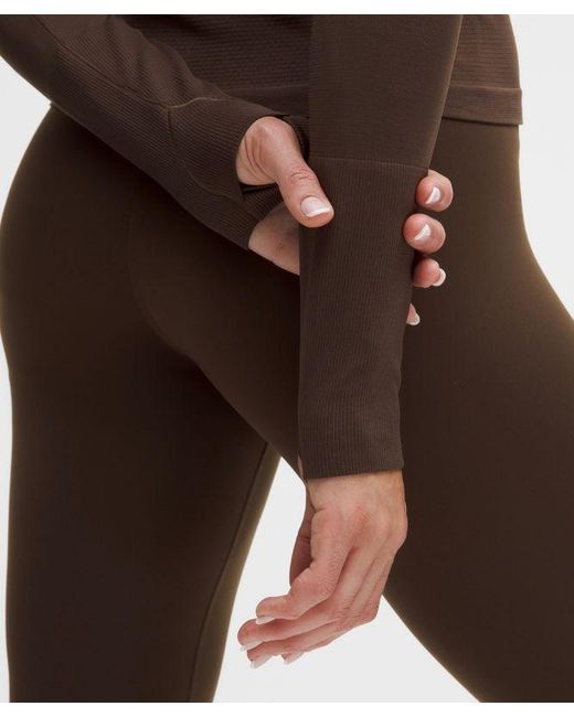lululemon athletica Brown – Swiftly Tech Long-Sleeve Shirt 2.4 Waist Length – – Size 4