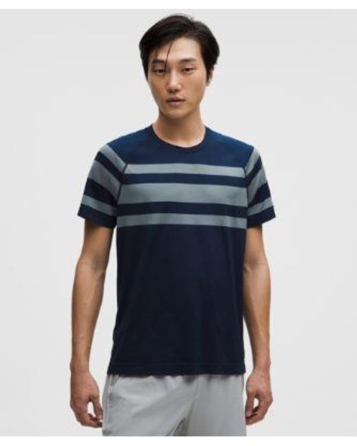 lululemon athletica Blue Metal Vent Tech Short-Sleeve Shirt for men
