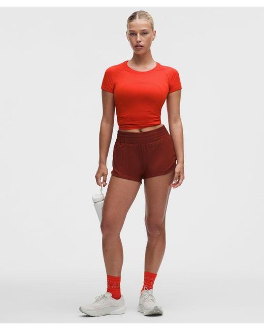 lululemon athletica Red – Swiftly Tech Short-Sleeve Shirt 2.4 Hip Length – – Size 4