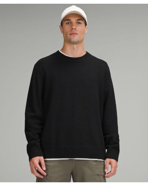 lululemon Relaxed Fit Knit Sweater in Black for Men Lyst UK