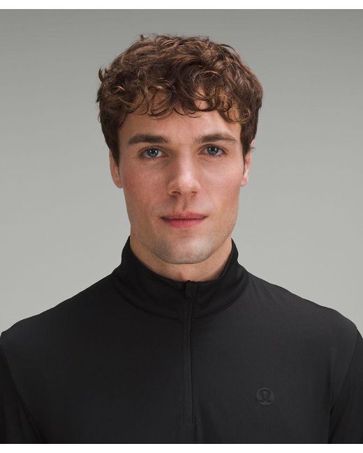 lululemon athletica Gray Logo Sport Long-Sleeve Half Zip for men