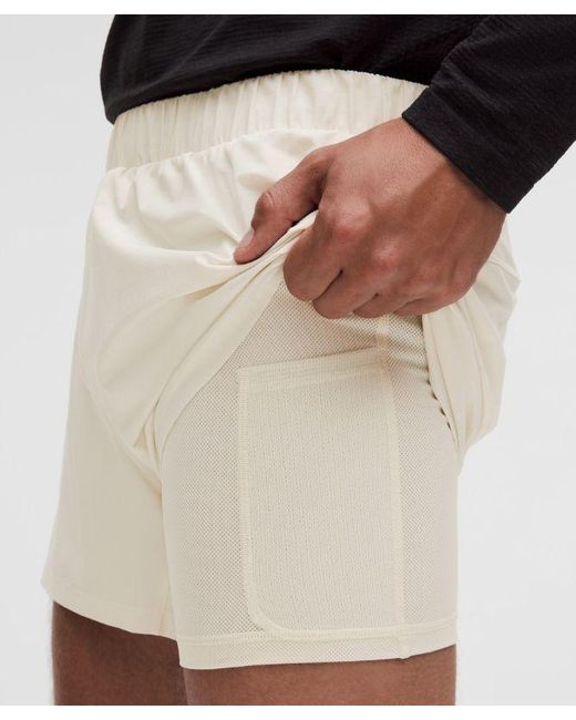 lululemon athletica White Mile Maker Ripstop Lined Short 4" for men
