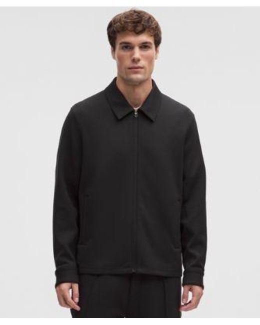 lululemon athletica Black – Smooth Spacer Collared Full Zip Hoodie – – Size Large for men