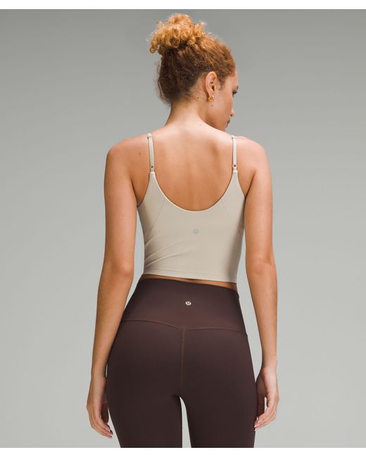 lululemon athletica Gray Aligntm Cropped Cami Tank Top A/b Cup