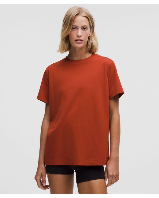 lululemon athletica Red All Yours Organic Cotton Crewneck T-Shirt