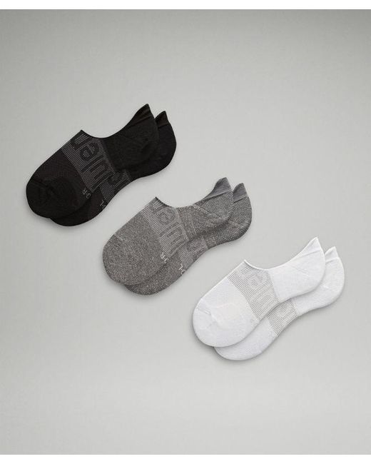 lululemon athletica Multicolor Power Stride No-show Socks With Active Grip 3 Pack - Color White/grey/black - Size L