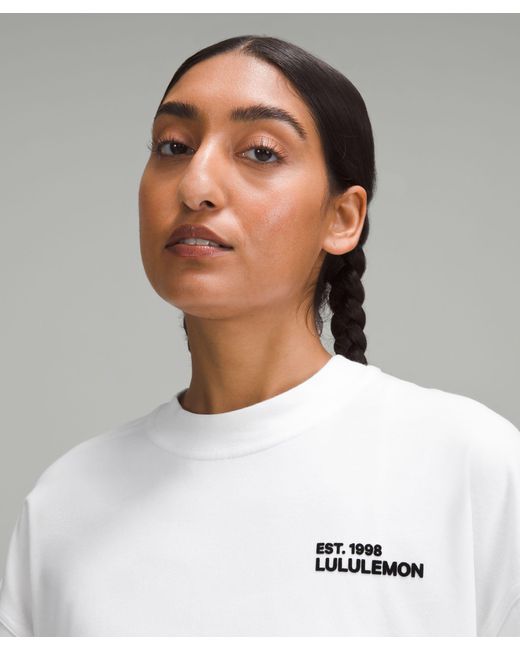 新品　LULULEMON 1998 Tシャツ サイズS ホワイト Lululemon Heavyweight white Cotton T-Shirt Bodysuit Sz S NWT