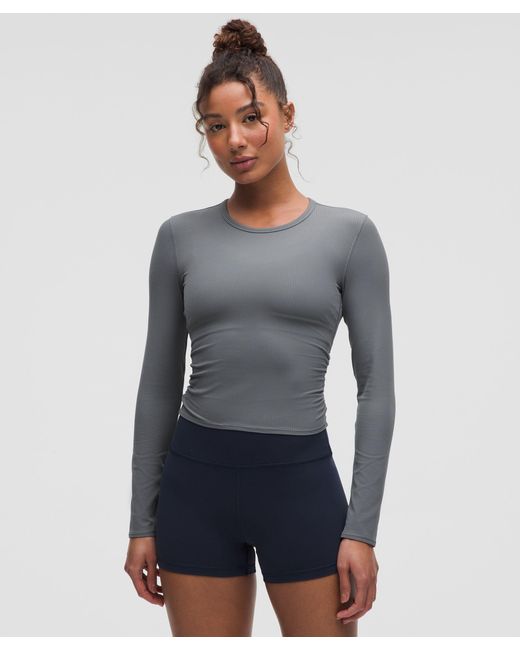 lululemon athletica Gray – All It Takes Back-Twist Ribbed Long-Sleeve Shirt – – Size 4