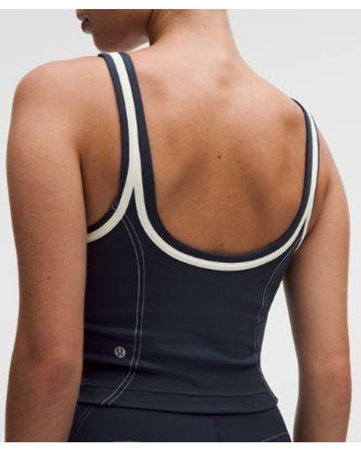 lululemon athletica Blue – Glow Up Tank Top Medium Support, C/D Cup Pipe Detail – – Size 4