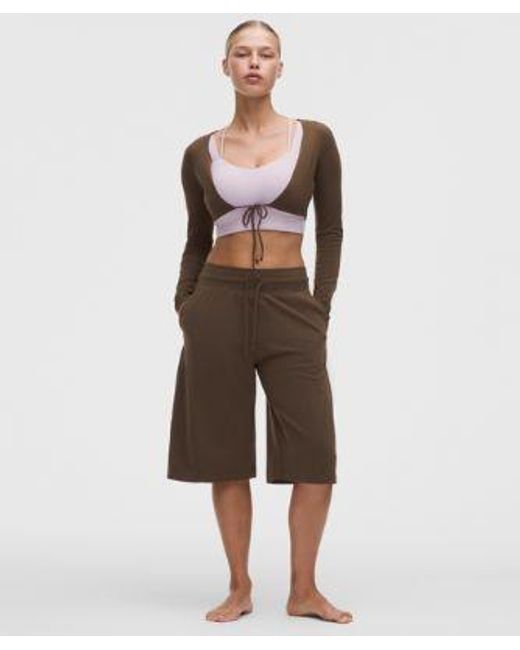 lululemon athletica Brown – Groove Mid-Rise Relaxed Bermuda Shorts – – Size 6