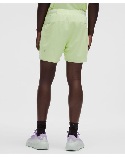 lululemon athletica Green – Fast And Free Lined Running Shorts – 5" – – Size Medium for men
