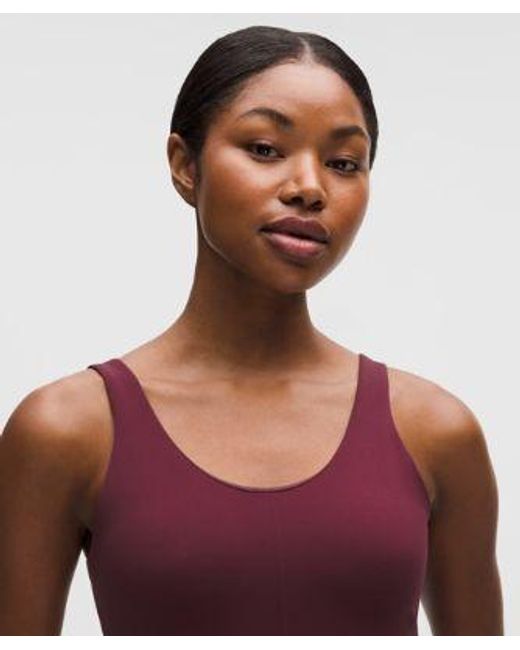 lululemon athletica Red – Glow Up Tank Top Medium Support, B/C Cup – Color Burgundy/ – Size 4