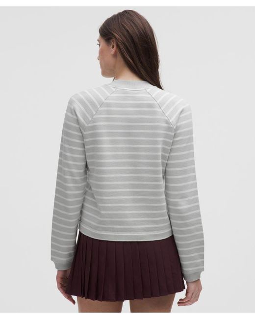 lululemon athletica Gray Cotton French Terry Crewneck Pullover