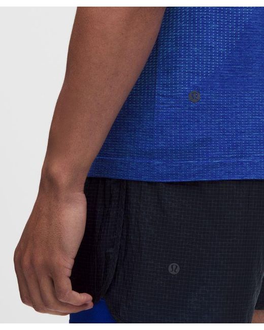 lululemon athletica Blue Metal Vent Tech Short-Sleeve Shirt for men