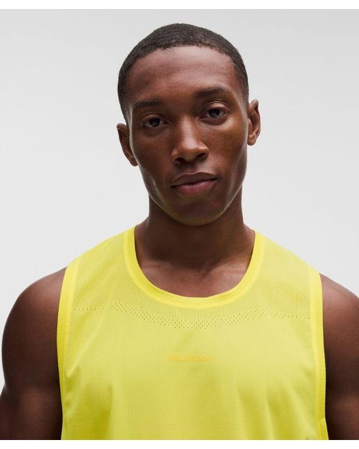 lululemon athletica Yellow Fast And Free Singlet for men