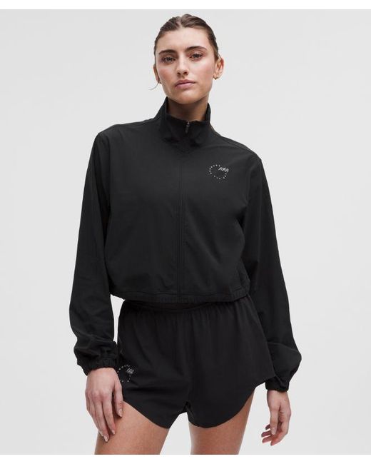 lululemon athletica Black Mile Maker Run Crew Graphic Cinch-Hem Jacket