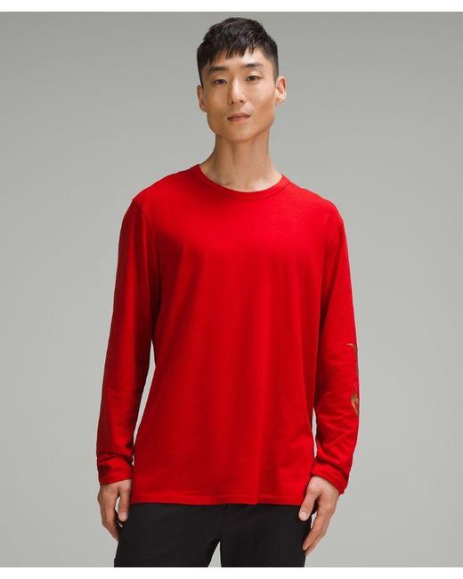 lululemon athletica Red – Lunar New Year Fundamental Long-Sleeve T-Shirt – Color Dark/Neon/ – for men