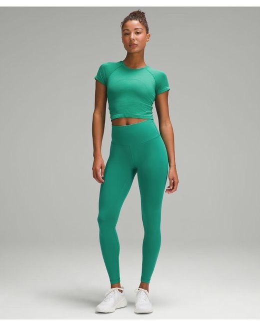 lululemon athletica Green Swiftly Tech Cropped Short-sleeve Shirt 2.0