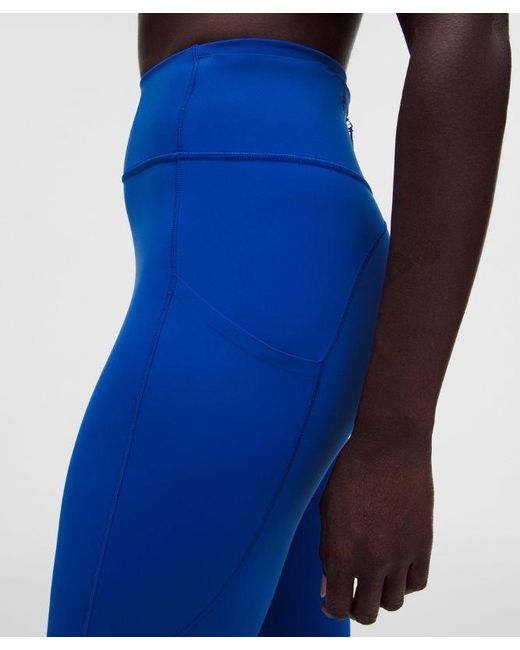 lululemon athletica Blue – Fast And Free 6-Pocket High-Rise Tight Leggings Design – 28" – – Size 14