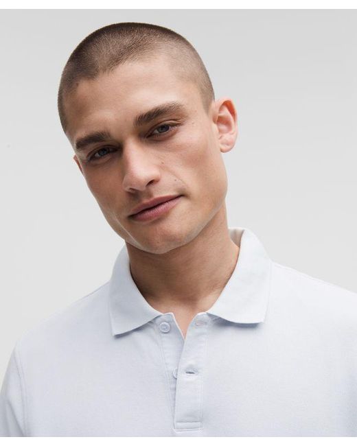 lululemon athletica White Cotton Pique Short-Sleeve Polo Shirt for men