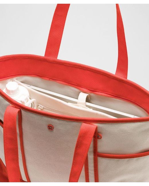 lululemon athletica Red – Daily Multi-Pocket Zip-Top Tote Bag 18L –