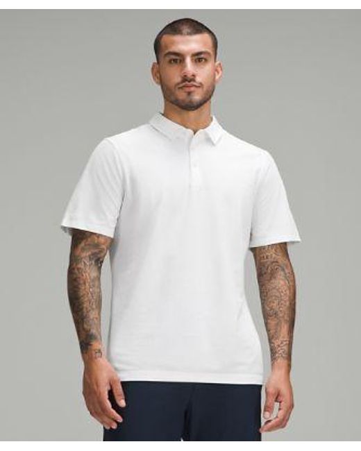 lululemon athletica White – 'Evolution Short-Sleeve Polo Shirt Oxford – – for men