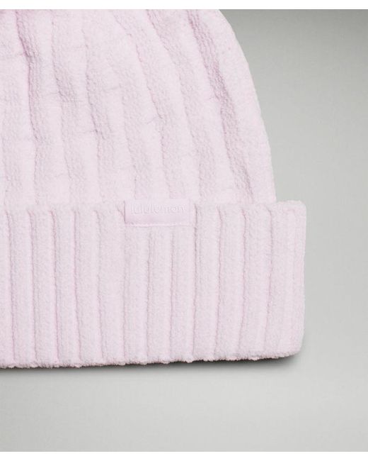 lululemon athletica Pink – Cable Knit Pom Beanie Hat – /Pastel