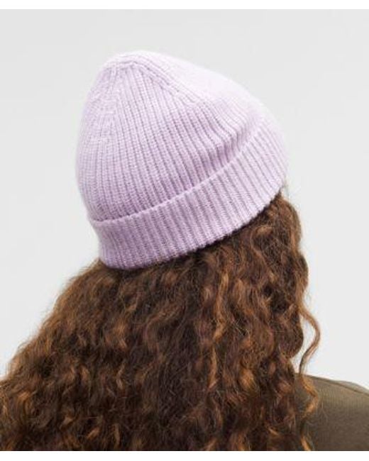 lululemon athletica Purple – Close-Fit Ribbed Knit Beanie Hat – Wool-Blend –